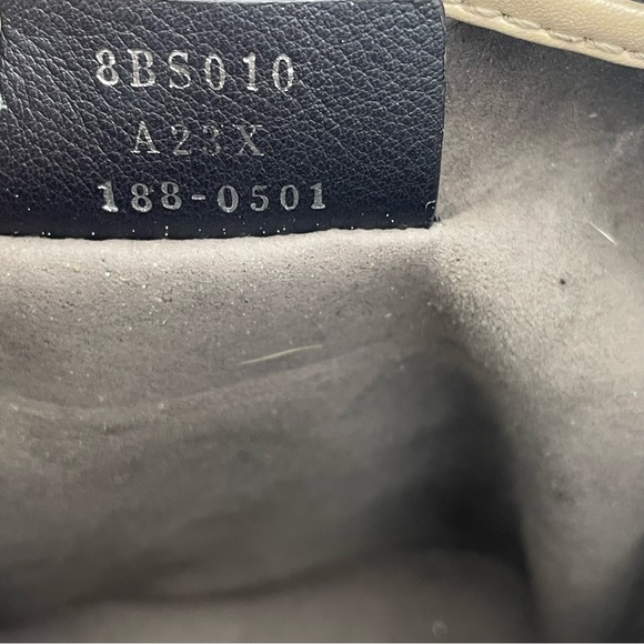 (SOLD) Fendi Monogram Embossed Beige/Red Leather Tresor Drawstring Bucket Bag - Picture 14 of 17